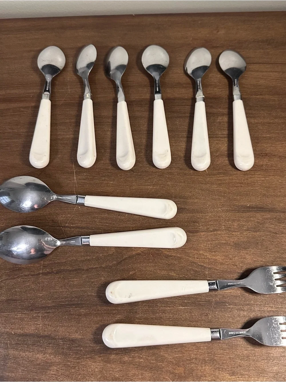 (12) Vintage Corelle Rosemarie Floral Handle Stainless Steel Flatware